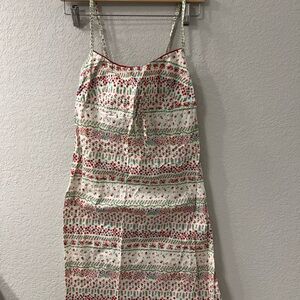 Y2K Floral Sleeveless Side Slit Midi Dress Sundress Side m